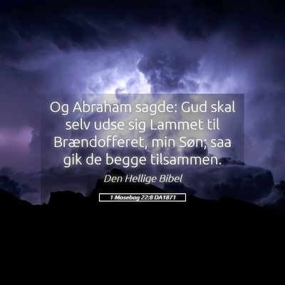 Picture 05 - 1 Mosebog 22:8 DA1871 - Og Abraham sagde: Gud skal selv udse sig Lammet - Bible Verse Picture
