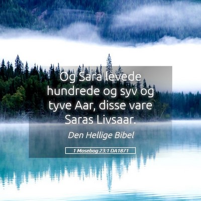 Picture 05 - 1 Mosebog 23:1 DA1871 - Og Sara levede hundrede og syv og tyve Aar, disse - Bible Verse Picture