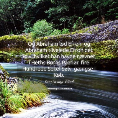 Picture 05 - 1 Mosebog 23:16 DA1871 - Og Abraham lød Efron, og Abraham tilvejede Efron - Bible Verse Picture
