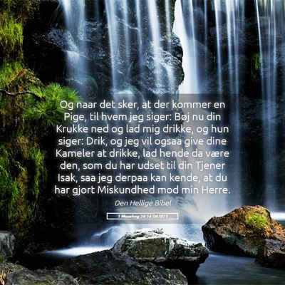 Picture 05 - 1 Mosebog 24:14 DA1871 - Og naar det sker, at der kommer en Pige, til hvem - Bible Verse Picture