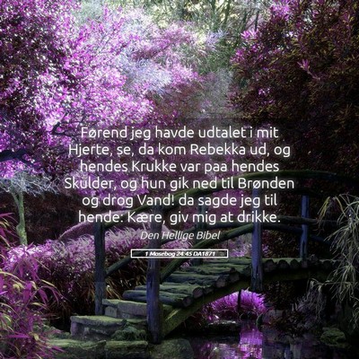 Picture 05 - 1 Mosebog 24:45 DA1871 - Førend jeg havde udtalet i mit Hjerte, se, da - Bible Verse Picture