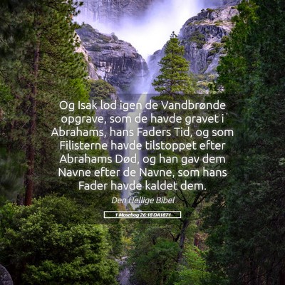 Picture 05 - 1 Mosebog 26:18 DA1871 - Og Isak lod igen de Vandbrønde opgrave, som de - Bible Verse Picture