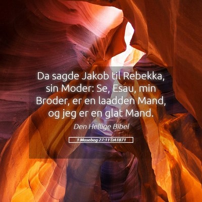 Picture 05 - 1 Mosebog 27:11 DA1871 - Da sagde Jakob til Rebekka, sin Moder: Se, Esau, - Bible Verse Picture