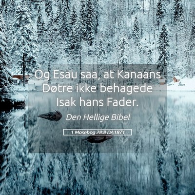 Picture 05 - 1 Mosebog 28:8 DA1871 - Og Esau saa, at Kanaans Døtre ikke behagede Isak - Bible Verse Picture