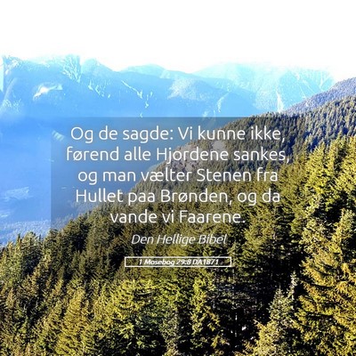 Picture 05 - 1 Mosebog 29:8 DA1871 - Og de sagde: Vi kunne ikke, førend alle Hjordene - Bible Verse Picture