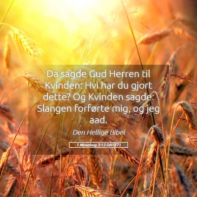 Picture 05 - 1 Mosebog 3:13 DA1871 - Da sagde Gud Herren til Kvinden: Hvi har du gjort - Bible Verse Picture