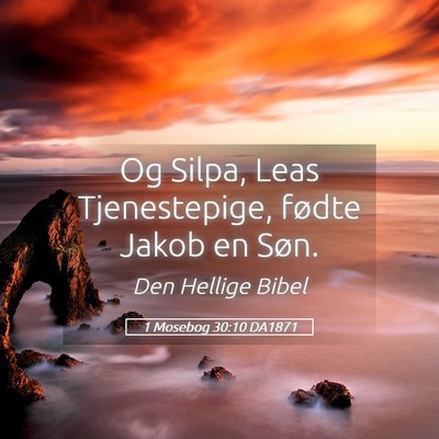 Picture 05 - 1 Mosebog 30:10 DA1871 - Og Silpa, Leas Tjenestepige, fødte Jakob en - Bible Verse Picture
