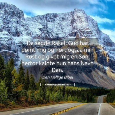 Picture 05 - 1 Mosebog 30:6 DA1871 - Da sagde Rakel: Gud har dømt mig og hørt ogsaa - Bible Verse Picture