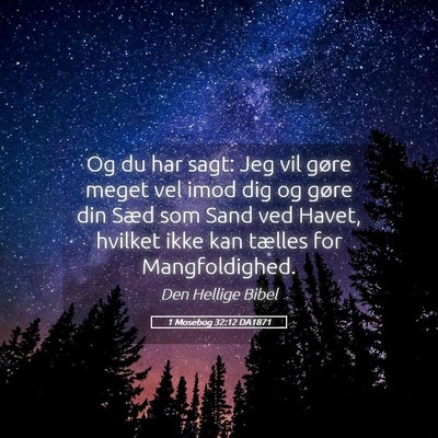 Picture 05 - 1 Mosebog 32:12 DA1871 - Og du har sagt: Jeg vil gøre meget vel imod dig - Bible Verse Picture