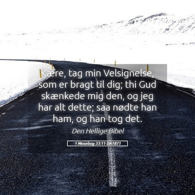 Picture 05 - 1 Mosebog 33:11 DA1871 - Kære, tag min Velsignelse, som er bragt til dig; - Bible Verse Picture