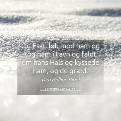Picture 05 - 1 Mosebog 33:4 DA1871 - Og Esau løb mod ham og tog ham i Favn og faldt - Bible Verse Picture