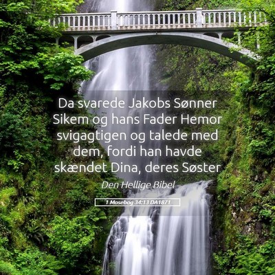 Picture 05 - 1 Mosebog 34:13 DA1871 - Da svarede Jakobs Sønner Sikem og hans Fader - Bible Verse Picture