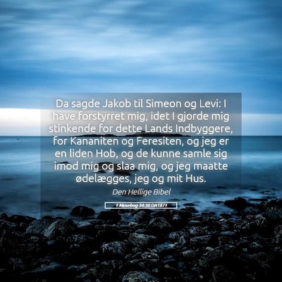 Picture 05 - 1 Mosebog 34:30 DA1871 - Da sagde Jakob til Simeon og Levi: I have - Bible Verse Picture