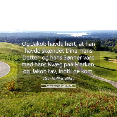 Picture 05 - 1 Mosebog 34:5 DA1871 - Og Jakob havde hørt, at han havde skændet Dina, - Bible Verse Picture