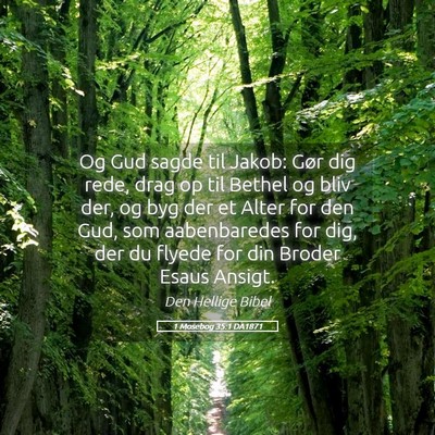 Picture 05 - 1 Mosebog 35:1 DA1871 - Og Gud sagde til Jakob: Gør dig rede, drag op - Bible Verse Picture