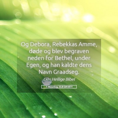 Picture 05 - 1 Mosebog 35:8 DA1871 - Og Debora, Rebekkas Amme, døde og blev begraven - Bible Verse Picture