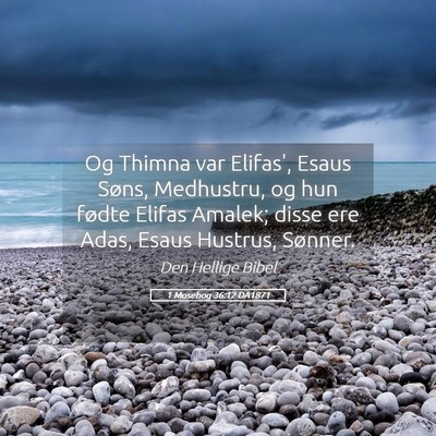Picture 05 - 1 Mosebog 36:12 DA1871 - Og Thimna var Elifas', Esaus Søns, Medhustru, og - Bible Verse Picture