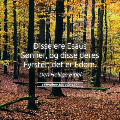 Picture 05 - 1 Mosebog 36:19 DA1871 - Disse ere Esaus Sønner, og disse deres Fyrster; - Bible Verse Picture