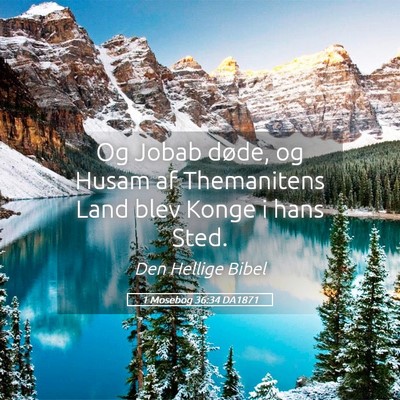 Picture 05 - 1 Mosebog 36:34 DA1871 - Og Jobab døde, og Husam af Themanitens Land blev - Bible Verse Picture