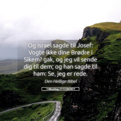 Picture 05 - 1 Mosebog 37:13 DA1871 - Og Israel sagde til Josef: Vogte ikke dine - Bible Verse Picture