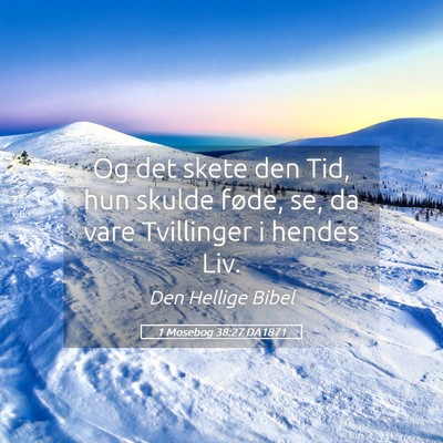 Picture 05 - 1 Mosebog 38:27 DA1871 - Og det skete den Tid, hun skulde føde, se, da - Bible Verse Picture