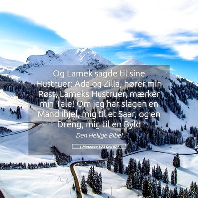 Picture 05 - 1 Mosebog 4:23 DA1871 - Og Lamek sagde til sine Hustruer: Ada og Zilla, - Bible Verse Picture