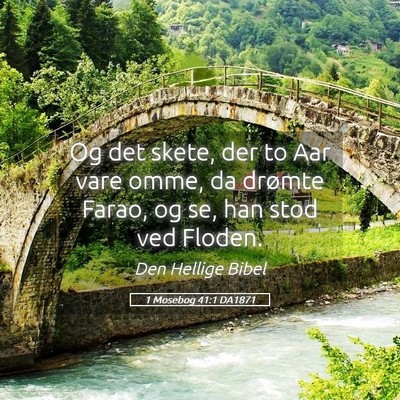 Picture 05 - 1 Mosebog 41:1 DA1871 - Og det skete, der to Aar vare omme, da drømte - Bible Verse Picture