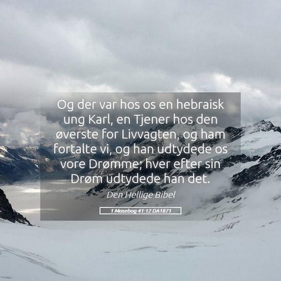 Picture 05 - 1 Mosebog 41:12 DA1871 - Og der var hos os en hebraisk ung Karl, en Tjener - Bible Verse Picture