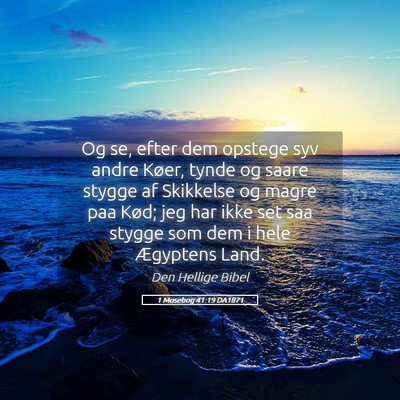 Picture 05 - 1 Mosebog 41:19 DA1871 - Og se, efter dem opstege syv andre Køer, tynde - Bible Verse Picture