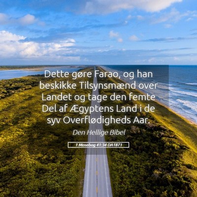 Picture 05 - 1 Mosebog 41:34 DA1871 - Dette gøre Farao, og han beskikke Tilsynsmænd - Bible Verse Picture