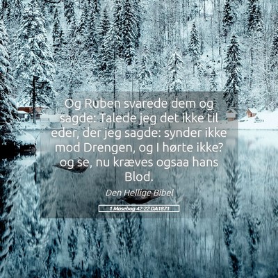 Picture 05 - 1 Mosebog 42:22 DA1871 - Og Ruben svarede dem og sagde: Talede jeg det - Bible Verse Picture