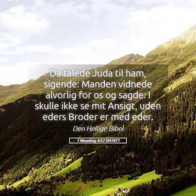 Picture 05 - 1 Mosebog 43:2 DA1871 - Da talede Juda til ham, sigende: Manden vidnede - Bible Verse Picture