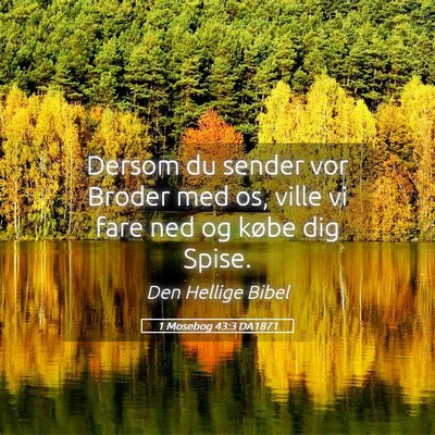 Picture 05 - 1 Mosebog 43:3 DA1871 - Dersom du sender vor Broder med os, ville vi fare - Bible Verse Picture