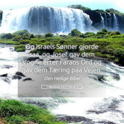 Picture 05 - 1 Mosebog 45:21 DA1871 - Og Israels Sønner gjorde saa, og Josef gav dem - Bible Verse Picture