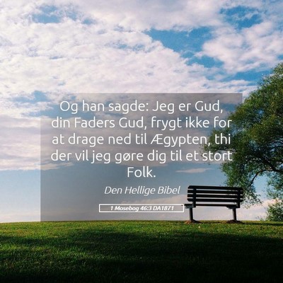 Picture 05 - 1 Mosebog 46:3 DA1871 - Og han sagde: Jeg er Gud, din Faders Gud, frygt - Bible Verse Picture