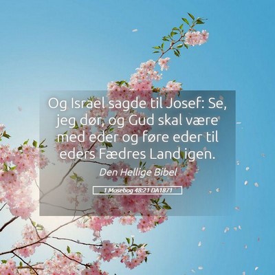 Picture 05 - 1 Mosebog 48:21 DA1871 - Og Israel sagde til Josef: Se, jeg dør, og Gud - Bible Verse Picture