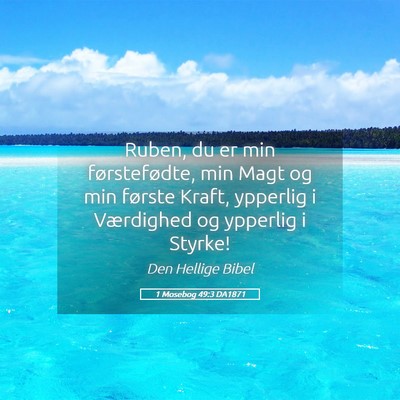 Picture 05 - 1 Mosebog 49:3 DA1871 - Ruben, du er min førstefødte, min Magt og min - Bible Verse Picture
