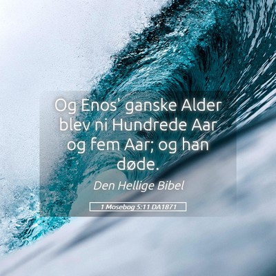 Picture 05 - 1 Mosebog 5:11 DA1871 - Og Enos' ganske Alder blev ni Hundrede Aar og fem - Bible Verse Picture