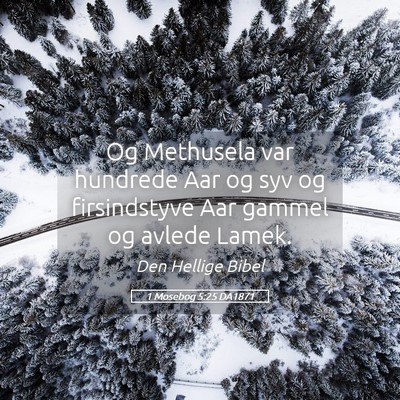 Picture 05 - 1 Mosebog 5:25 DA1871 - Og Methusela var hundrede Aar og syv og - Bible Verse Picture