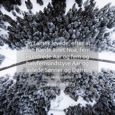 Picture 05 - 1 Mosebog 5:30 DA1871 - Og Lamek levede, efter at han havde avlet Noa, - Bible Verse Picture