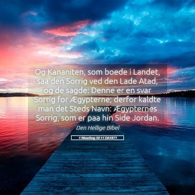 Picture 05 - 1 Mosebog 50:11 DA1871 - Og Kananiten, som boede i Landet, saa den Sorrig - Bible Verse Picture