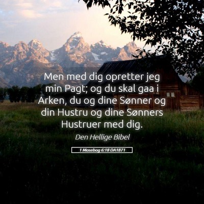 Picture 05 - 1 Mosebog 6:18 DA1871 - Men med dig opretter jeg min Pagt; og du skal gaa - Bible Verse Picture
