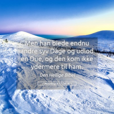 Picture 05 - 1 Mosebog 8:12 DA1871 - Men han biede endnu andre syv Dage og udlod en - Bible Verse Picture