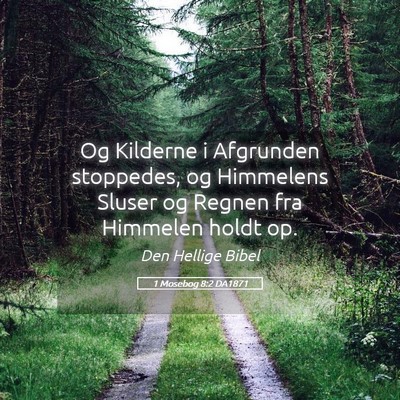 Picture 05 - 1 Mosebog 8:2 DA1871 - Og Kilderne i Afgrunden stoppedes, og Himmelens - Bible Verse Picture