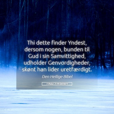 Picture 05 - 1 Peter 2:19 DA1871 - Thi dette finder Yndest, dersom nogen, bunden til - Bible Verse Picture