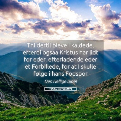 Picture 05 - 1 Peter 2:21 DA1871 - Thi dertil bleve I kaldede, efterdi ogsaa Kristus - Bible Verse Picture