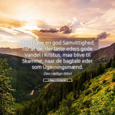 Picture 05 - 1 Peter 3:16 DA1871 - idet I have en god Samvittighed, for at de, der - Bible Verse Picture