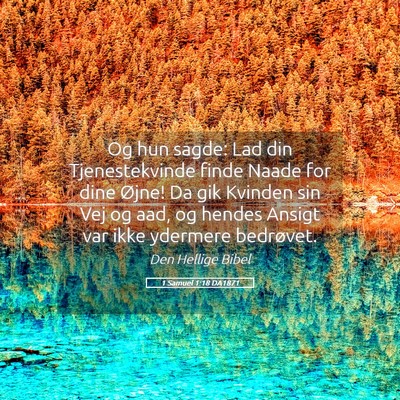 Picture 05 - 1 Samuel 1:18 DA1871 - Og hun sagde: Lad din Tjenestekvinde finde Naade - Bible Verse Picture