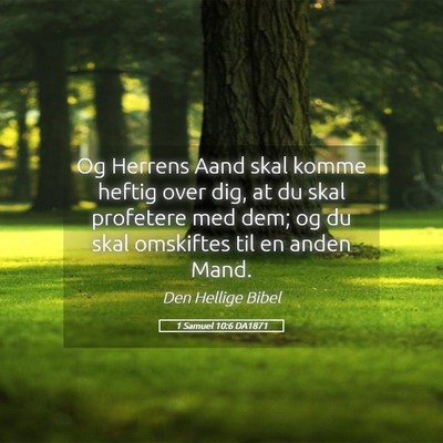 Picture 05 - 1 Samuel 10:6 DA1871 - Og Herrens Aand skal komme heftig over dig, at du - Bible Verse Picture