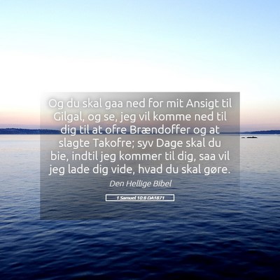 Picture 05 - 1 Samuel 10:8 DA1871 - Og du skal gaa ned for mit Ansigt til Gilgal, og - Bible Verse Picture